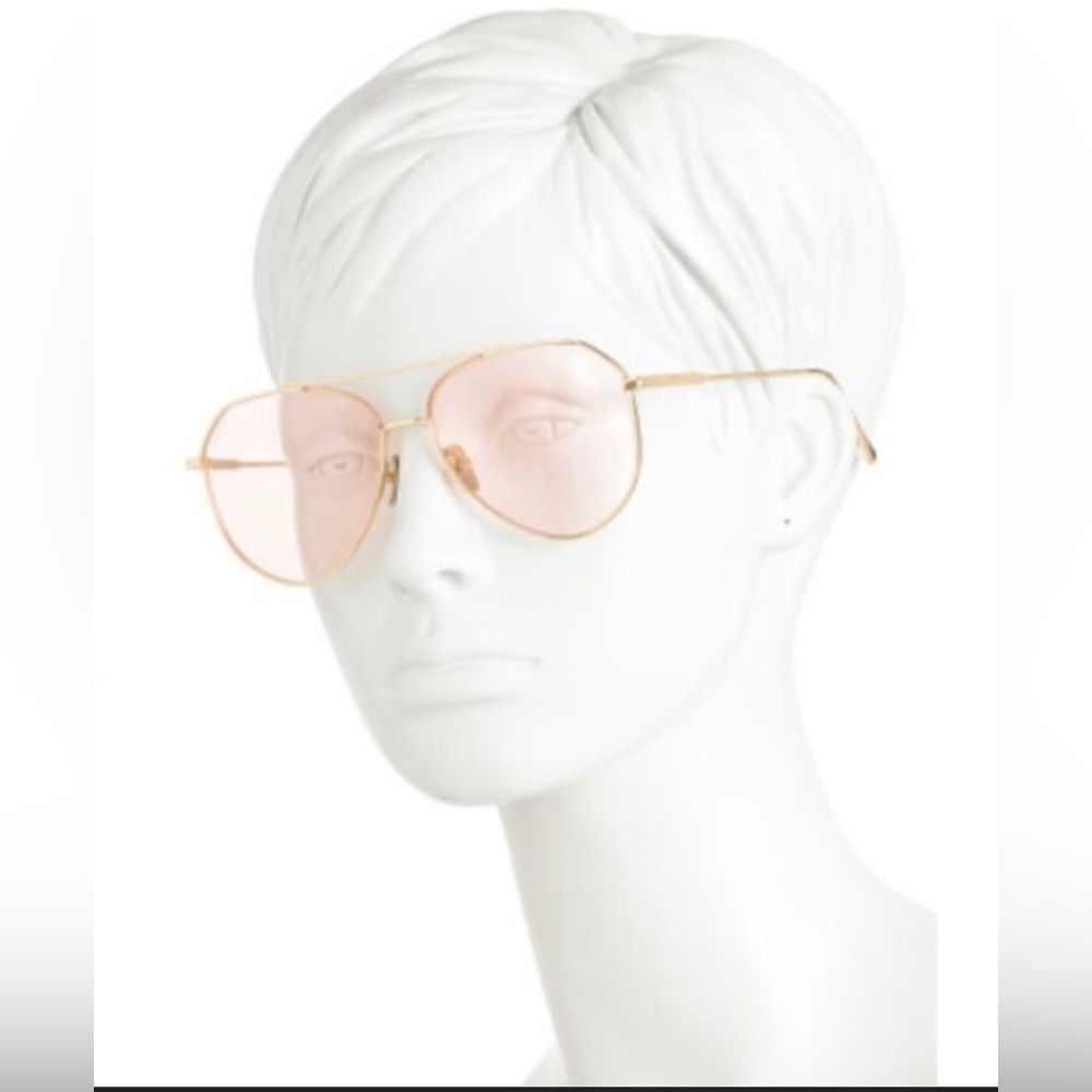 DIFF eyewear - DASH pink and gold aviator sunglasses